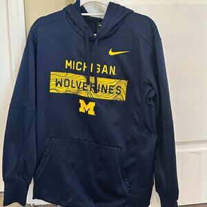 University of Michigan Nike Sweatshirt Hoodie Blue Men's Size Medium